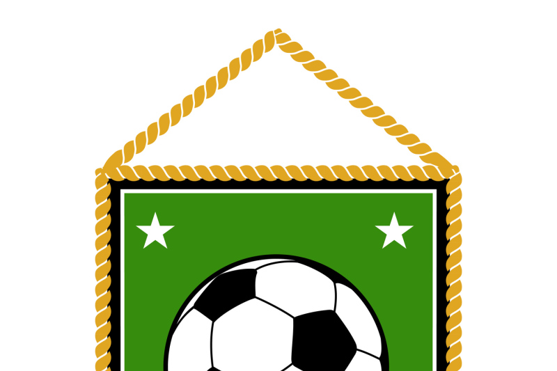 green-soccer-pennant-isolated-white