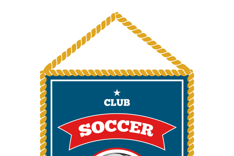 blue-soccer-pennant-isolated-white