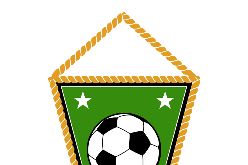 green-soccer-pennant-isolated-white