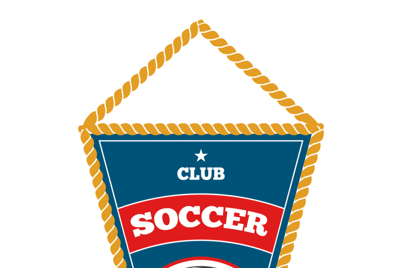 blue-soccer-pennant-isolated-white