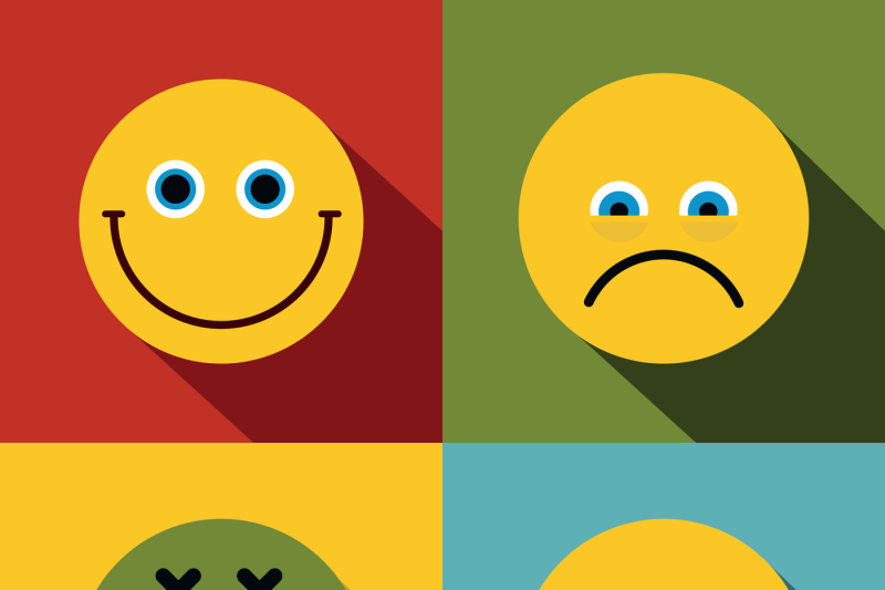 emoji-emoticons-icons-in-flat-style-on-color-background