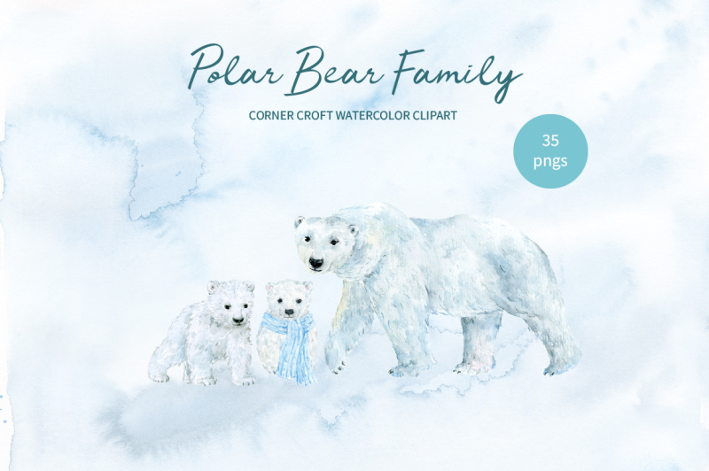 watercolor-polar-bear-family-clipart