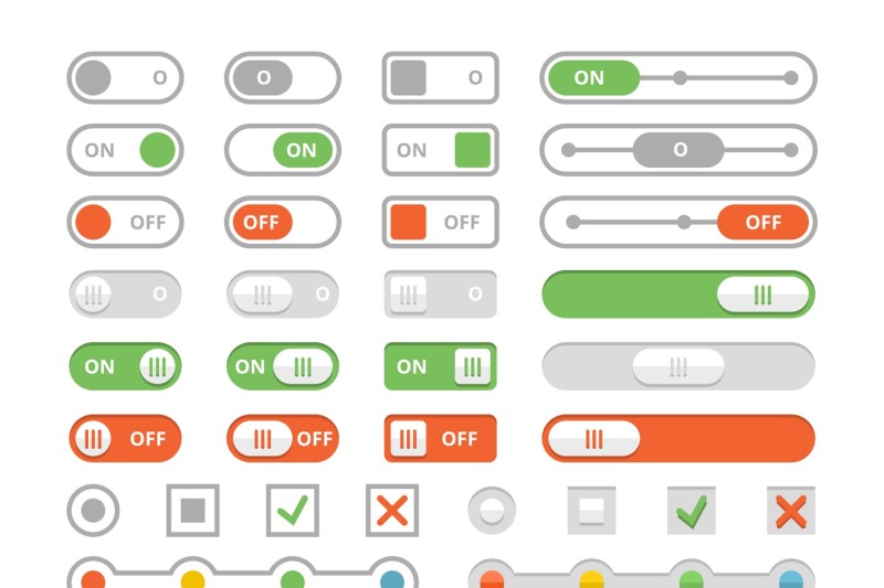 on-and-off-toggle-switches-elements-of-user-interface-vector-set