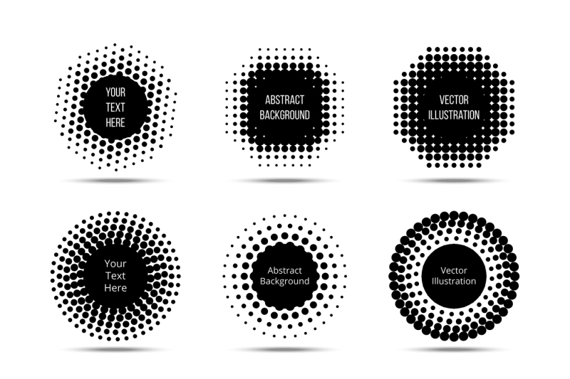 halftone-round-design-vector-elements-circle-pop-art-banners-set