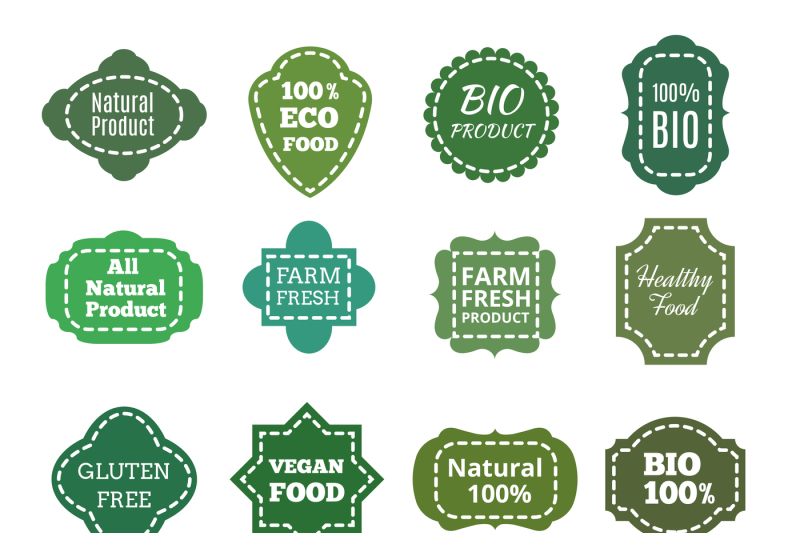 vintage-natural-organic-bio-product-vector-green-tag-labels-emblems