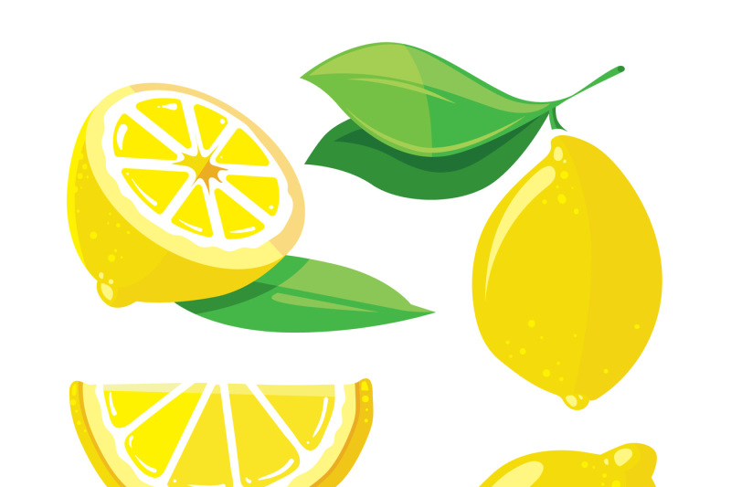 fresh-lemons-with-leaves-lemon-slice-isolated-on-white