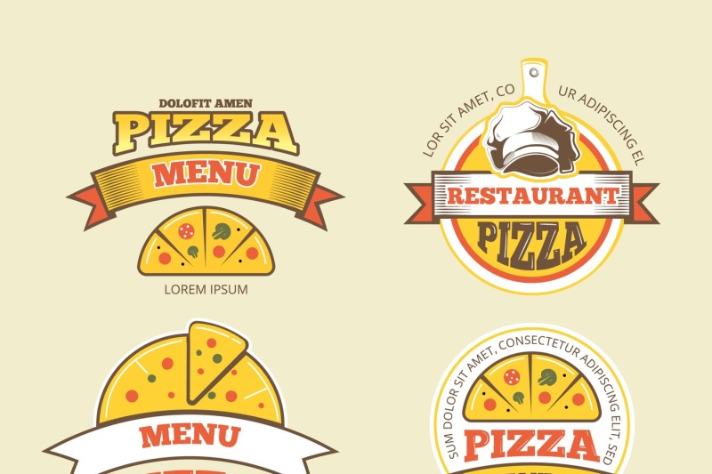 pizza-vector-labels-logos-badges-emblems-for-fast-food-restaurant