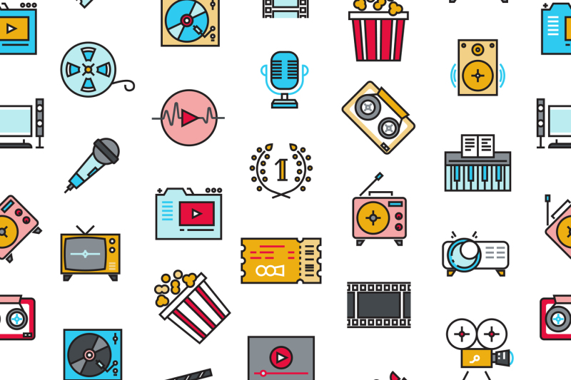 entertainment-cinema-movie-film-vector-seamless-pattern