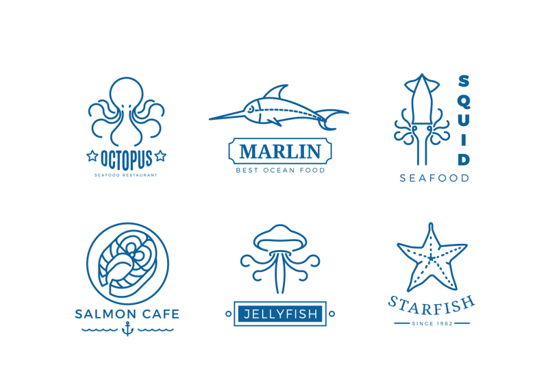 seafood-labels-thin-line-vector-logos-emblems