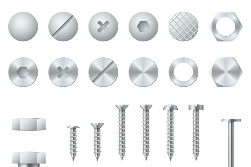 screws-bolts-nuts-nails-and-rivets-realistic-vector-design-elements