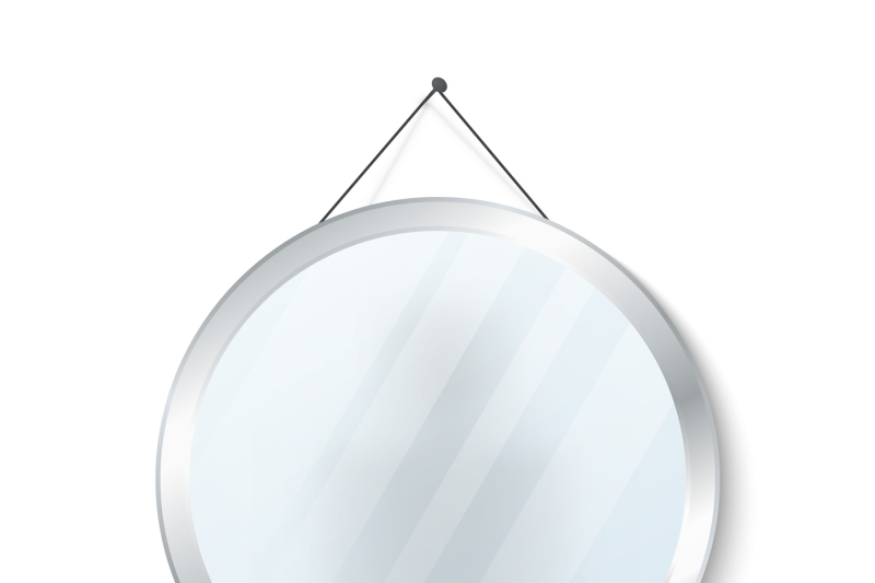 round-mirror-with-steel-frame-vector-illustration