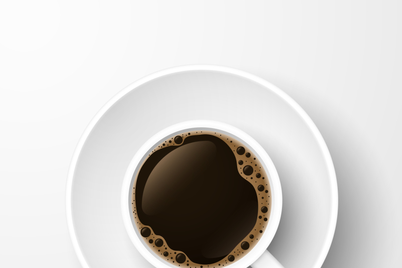 realistic-top-view-coffee-cup-isolated-on-white