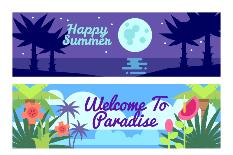 happy-summer-travel-time-hawaii-vector-advertising-banners-set-with-tr
