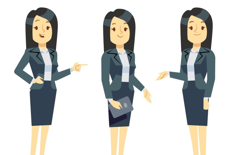 funny-businesswoman-cartoon-character-in-different-poses-for-business