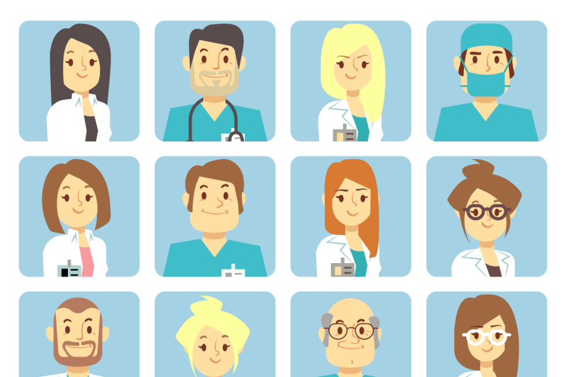 doctor-and-nurse-flat-vector-avatars