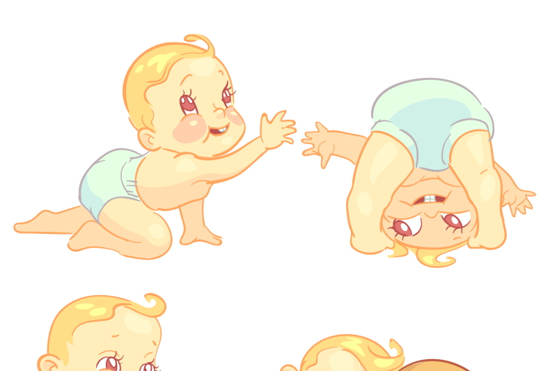 cute-baby-in-diaper-vector-character-set