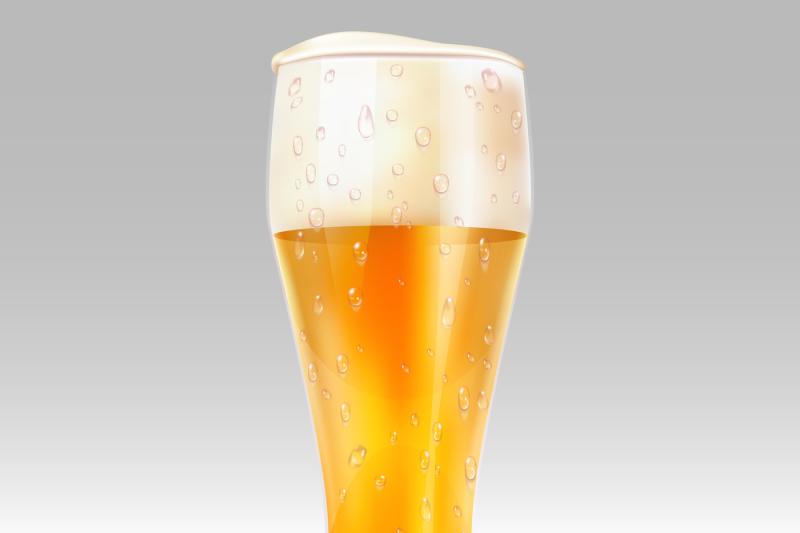 realistic-glass-with-light-beer-vector-illustration
