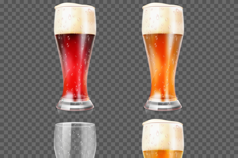 beer-glasses-with-light-lager-and-dark