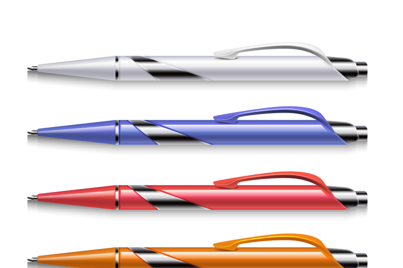 vector-colored-office-pens-set