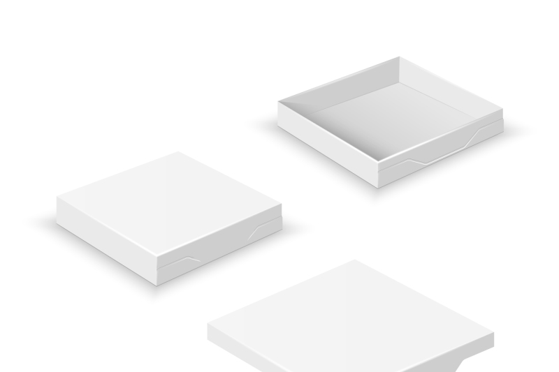 white-square-flat-empty-3d-boxes-isolated