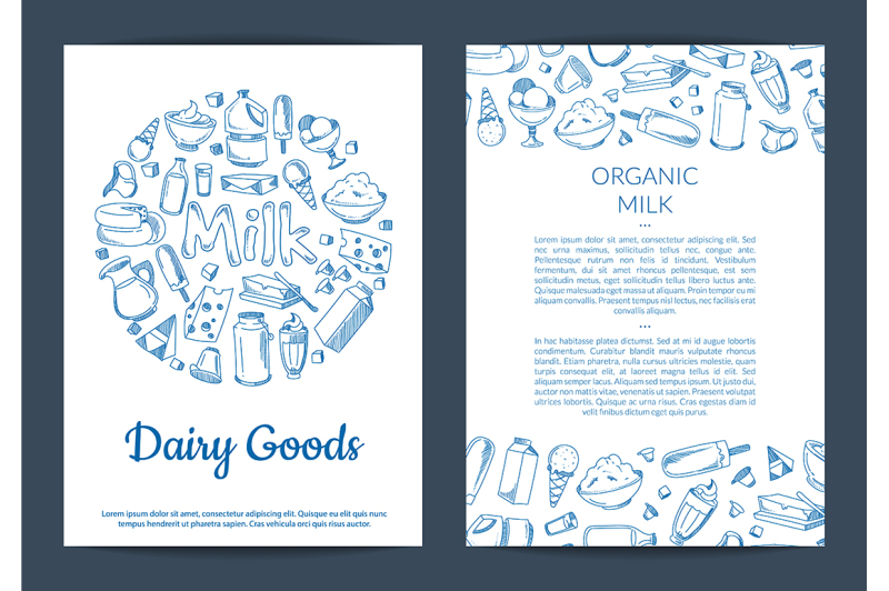 vector-card-or-flyer-template-with-place-for-text-and-hand-drawn-dairy