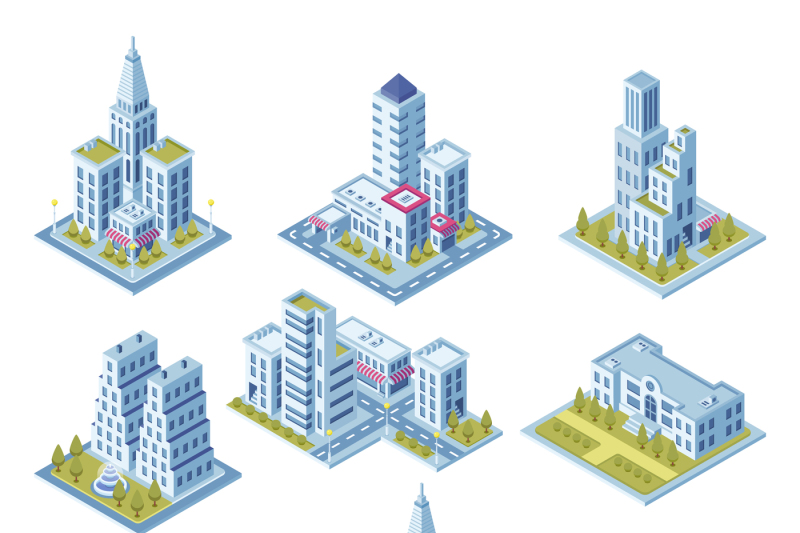 isometric-city-architecture-cityscape-building-landscape-garden-and