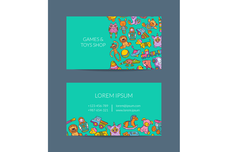 vector-business-card-template-for-shop-kindergarten-with-hand-drawn