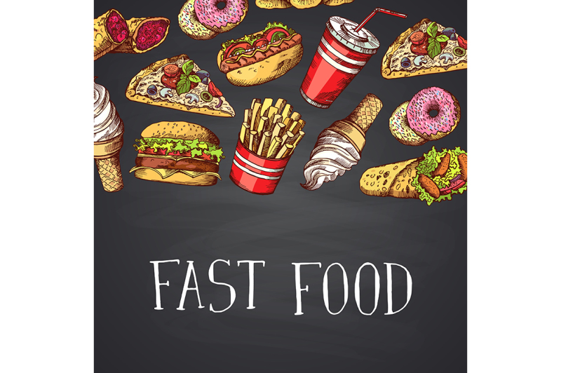 vector-hand-drawn-fast-food-illustration-with-lettering-on-chalkboard