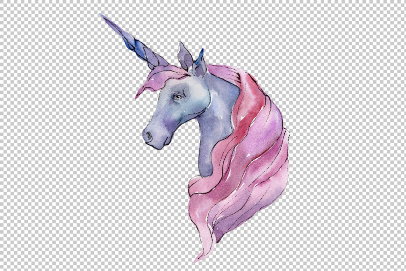 cute-unicorn-horse-png-watercolor-set