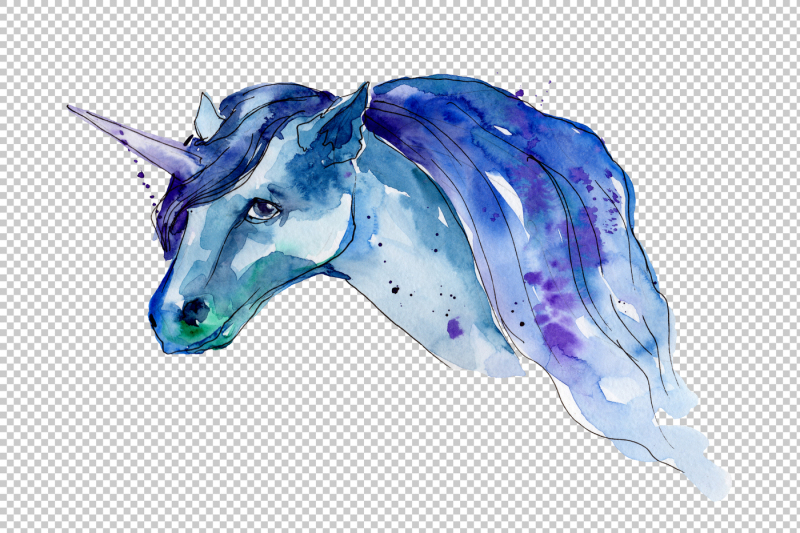 cute-colorful-unicorn-horses-png-watercolor-set