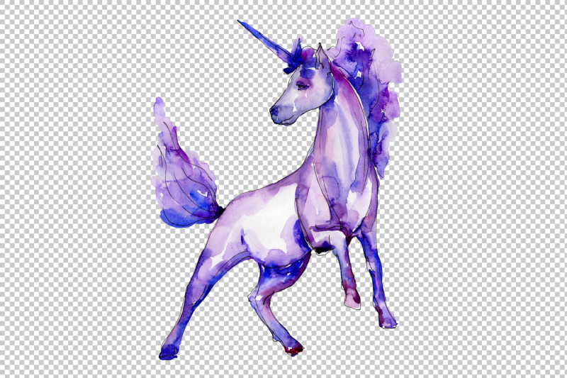 cute-colorful-unicorn-horses-png-watercolor-set