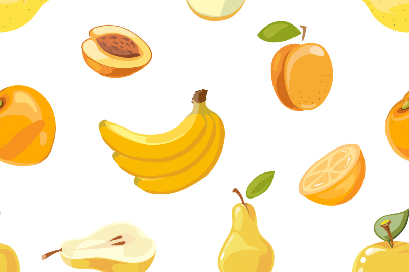 yellow-fruits-seamless-pattern-over-white-background