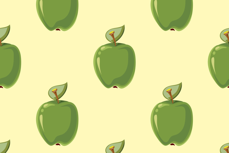 green-vector-apples-seamless-background