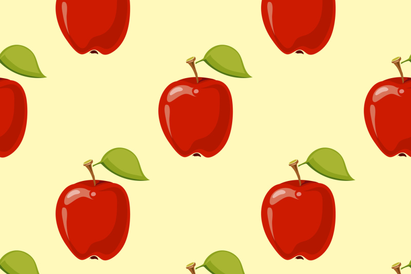 red-vector-apples-seamless-background