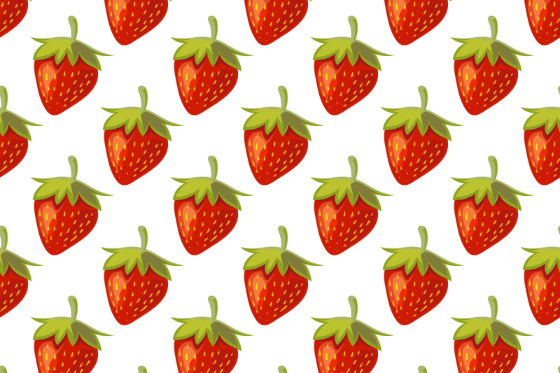 red-vector-strawberries-seamless-pattern