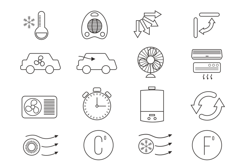air-conditioning-cooling-vector-thin-line-icons