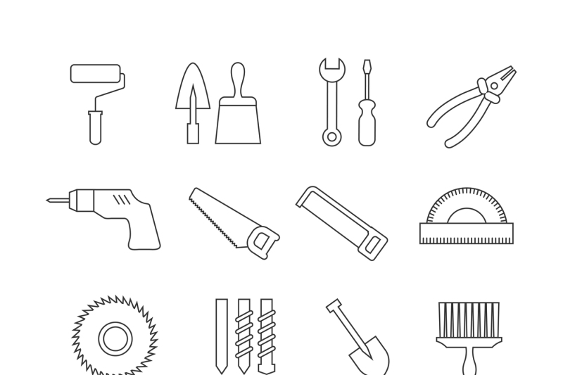 thin-line-construction-tools-home-repair-vector-icons-toolkit-symbol