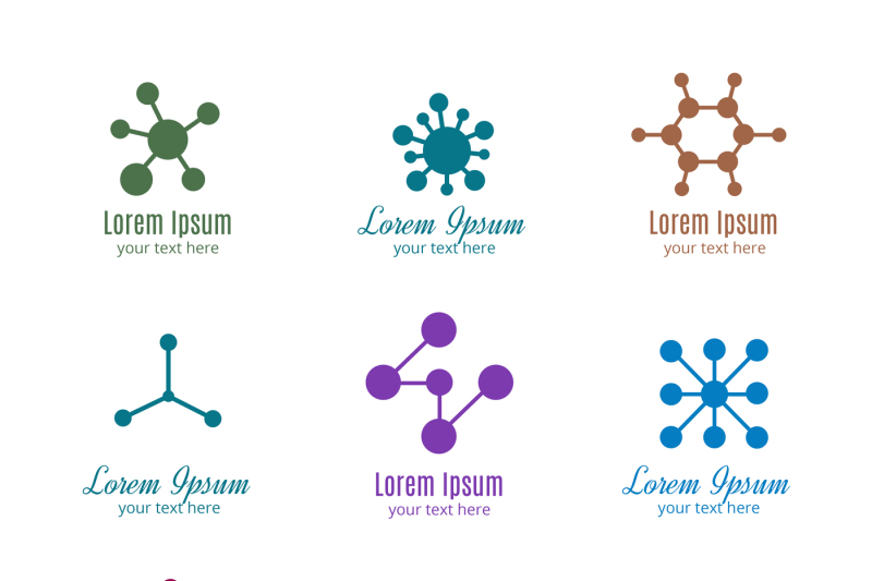 dna-and-molecule-vector-logos-for-tech-medicine-science-chemistry