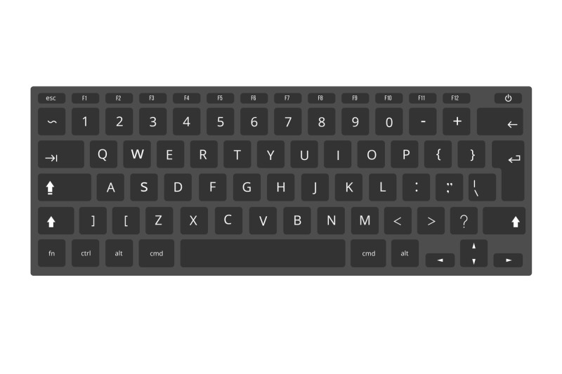 Black laptop, computer keyboard vector template isolated on white By ...