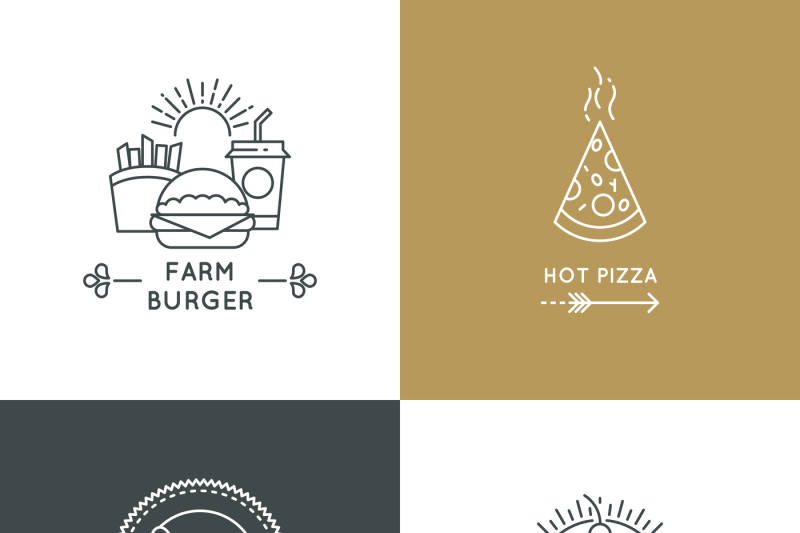 fast-food-restaurant-and-cafe-vector-logo-set-in-linear-style