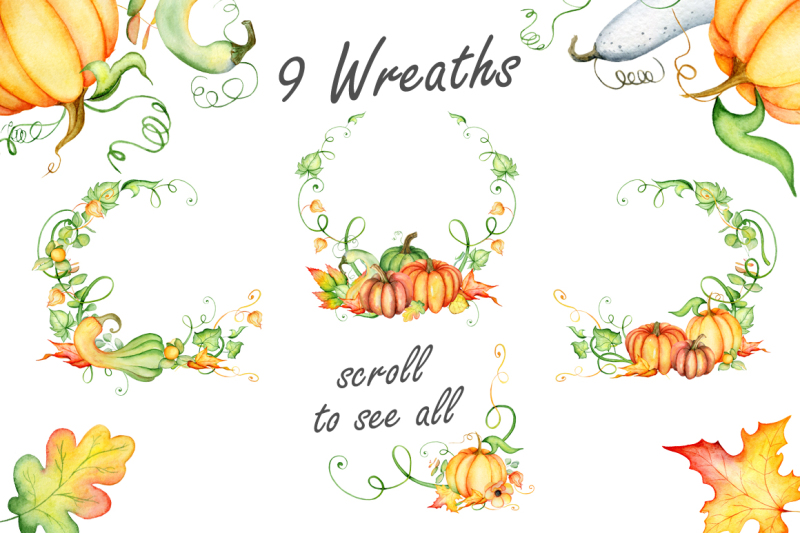 thanksgiving-pumpkins-fall-watercolor-autumn-clipart