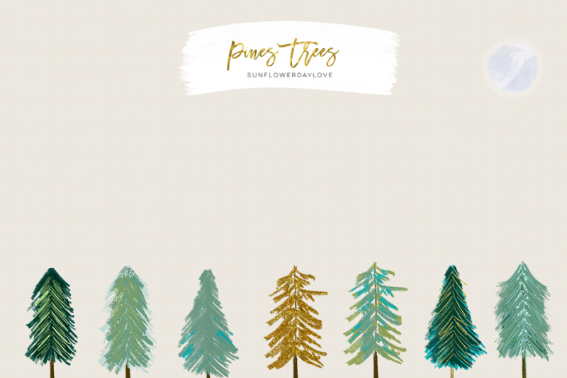 conifer-trees-watercolor-pine-trees-spruce-rustic-forest-wood
