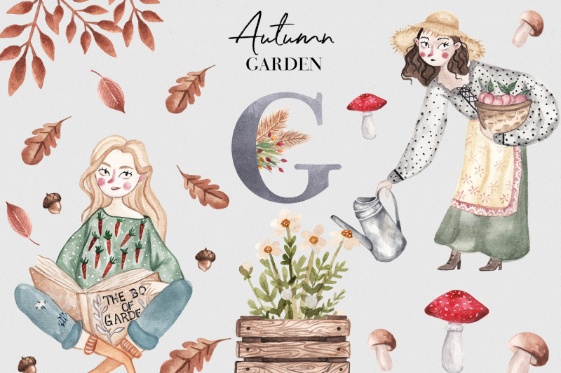 autumn-garden-watercolor-collection