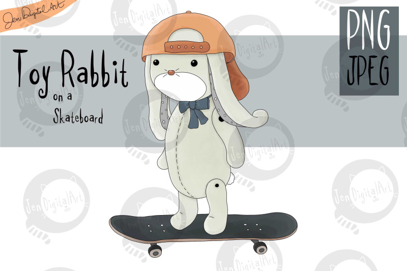 toy-rabbit-on-a-skateboard-clip-art-illustration-png-jpeg