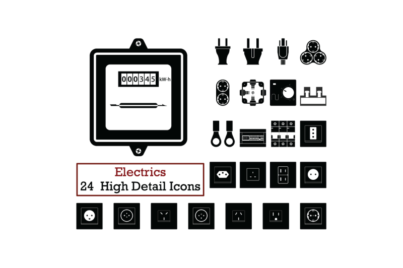 set-of-24-electrics-icons