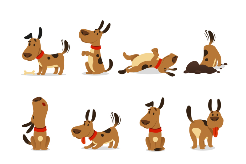 cartoon-dog-set-dogs-tricks-and-action-digging-dirt-eating-pet-food-j
