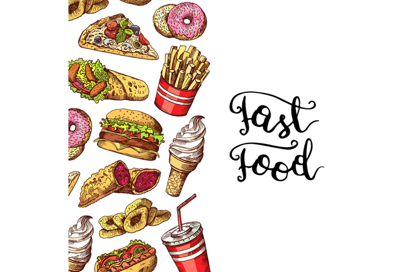 vector-hand-drawn-colored-fast-food-elements-illustration