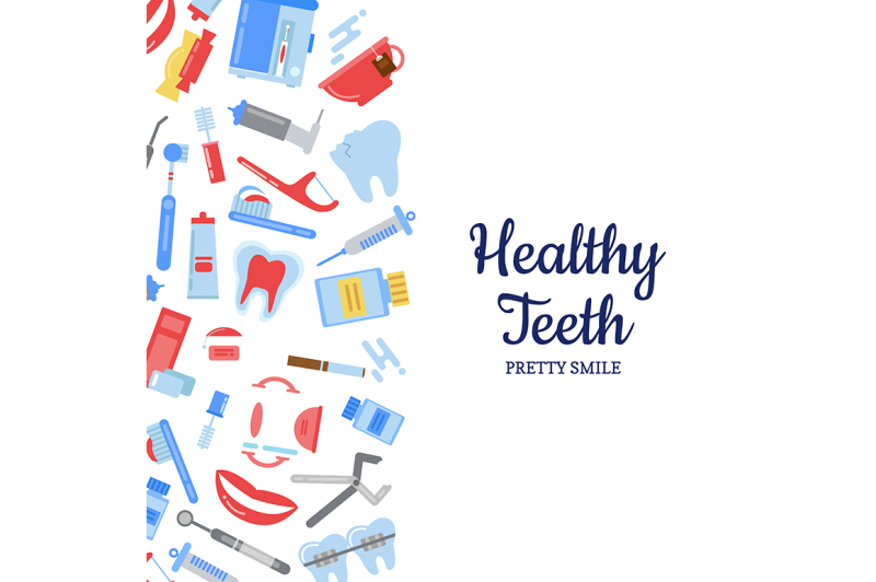 vector-flat-style-teeth-hygiene-background