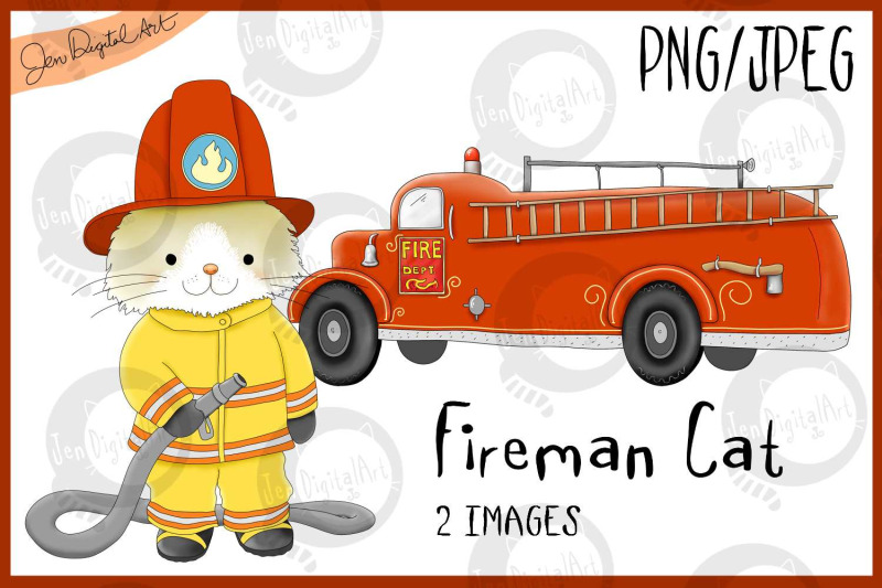 fireman-cat-firetruck-png-jpeg-clip-art-illustrations