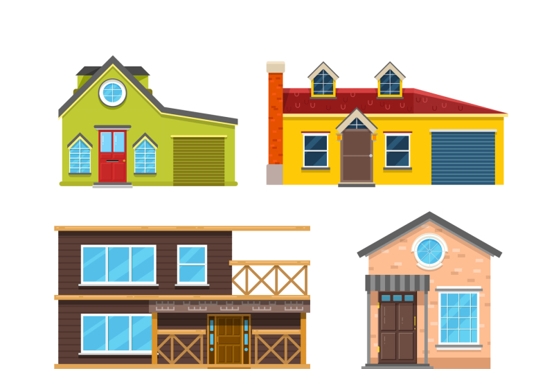 cottage-house-flat-vector-icons